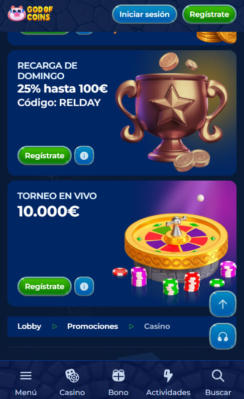 Godofcoins Casino móvil